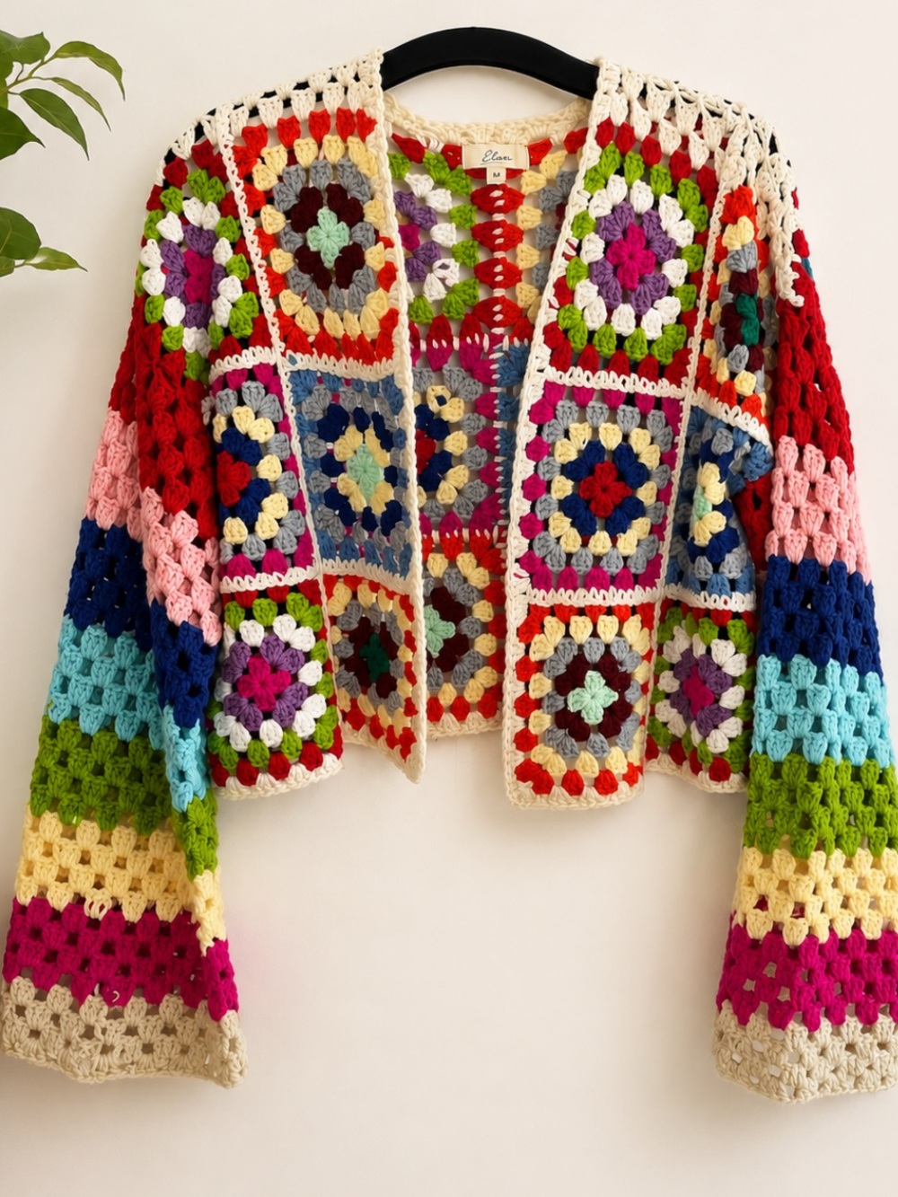 Multicolor Crochet Square Sweater